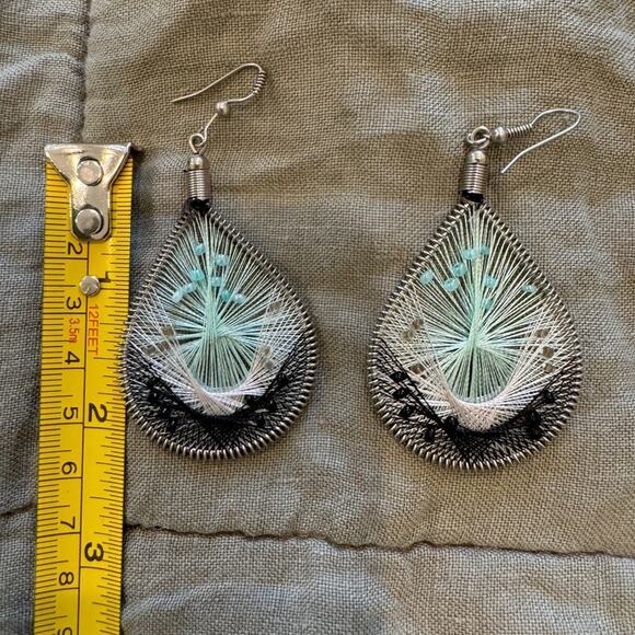 Teardrop Woven Earrings - Never Worn - Picture 2 of 2